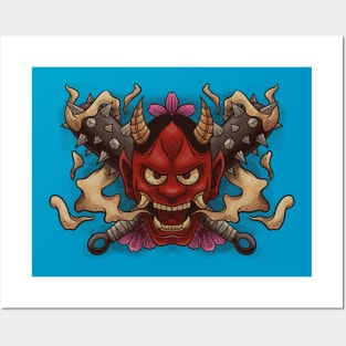 Angry Red Oni Posters and Art